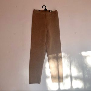 Natural Brown Knit Leggings Base Layer